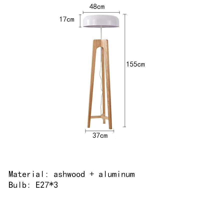 Classical Wood Solid Floor Tripod Lamp - Besontique Home
