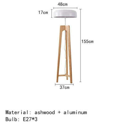 Classical Wood Solid Floor Tripod Lamp - Besontique Home