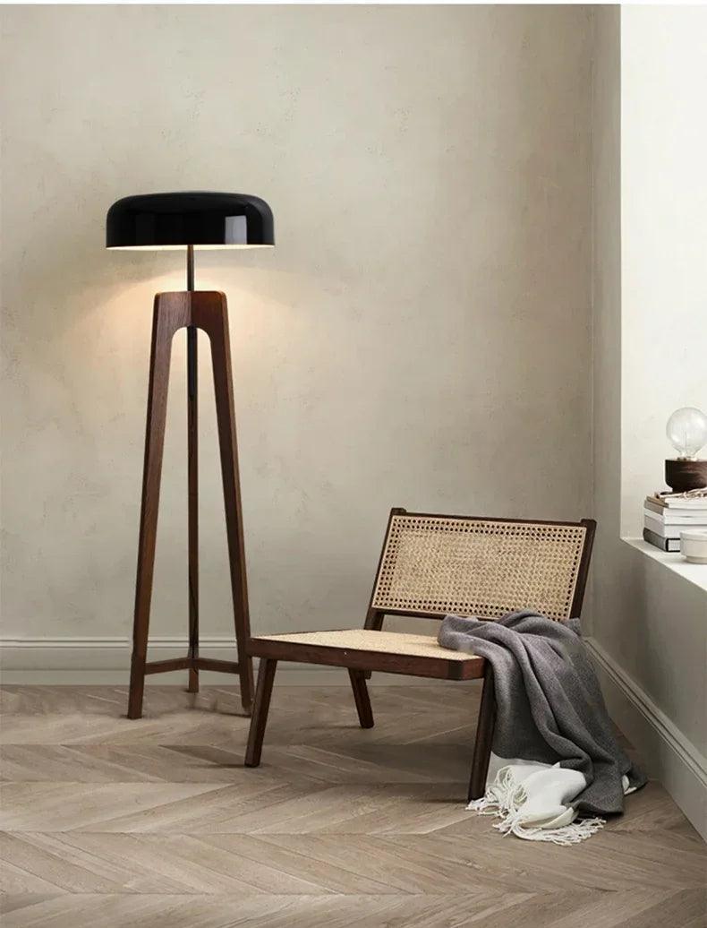 Classical Wood Solid Floor Tripod Lamp - Besontique Home