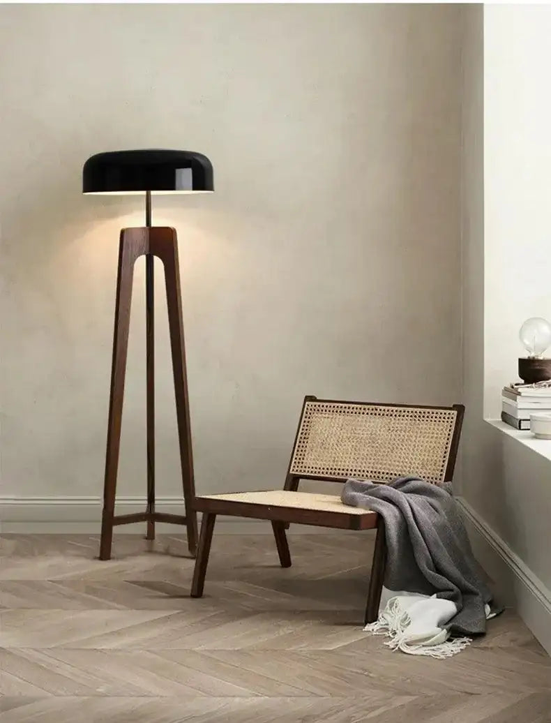 Classical Wood Solid Floor Tripod Lamp - Besontique Home