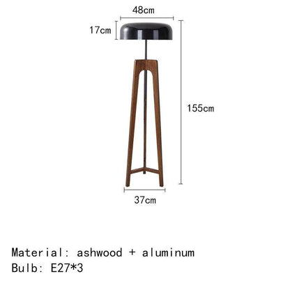 Classical Wood Solid Floor Tripod Lamp - Besontique Home