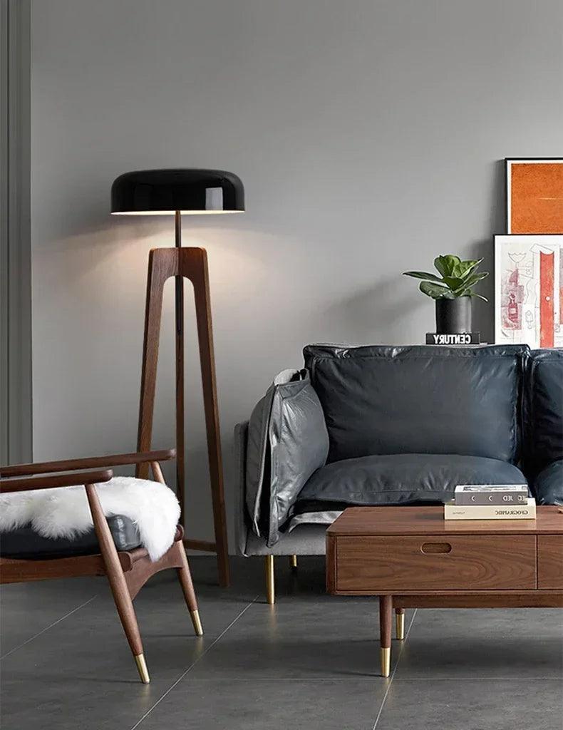 Classical Wood Solid Floor Tripod Lamp - Besontique Home