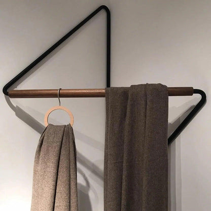 Corner Wooden Metal Wall Hanger │ Minimal Designer Style Coat Clothes Rack - Besontique Home