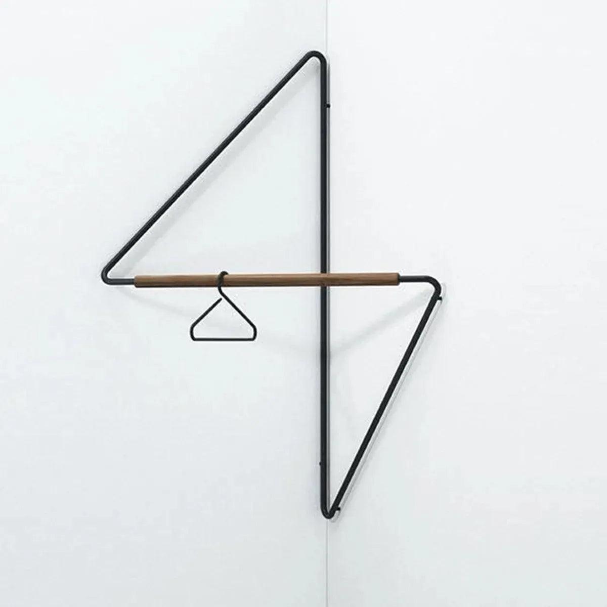 Corner Wooden Metal Wall Hanger │ Minimal Designer Style Coat Clothes Rack - Besontique Home
