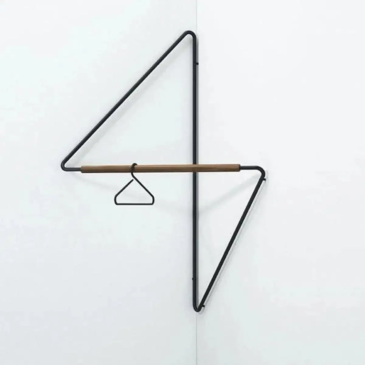 Corner Wooden Metal Wall Hanger │ Minimal Designer Style Coat Clothes Rack - Besontique Home