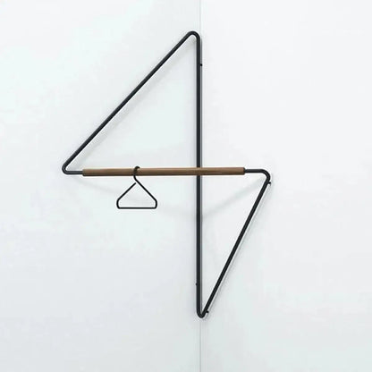 Corner Wooden Metal Wall Hanger │ Minimal Designer Style Coat Clothes Rack - Besontique Home