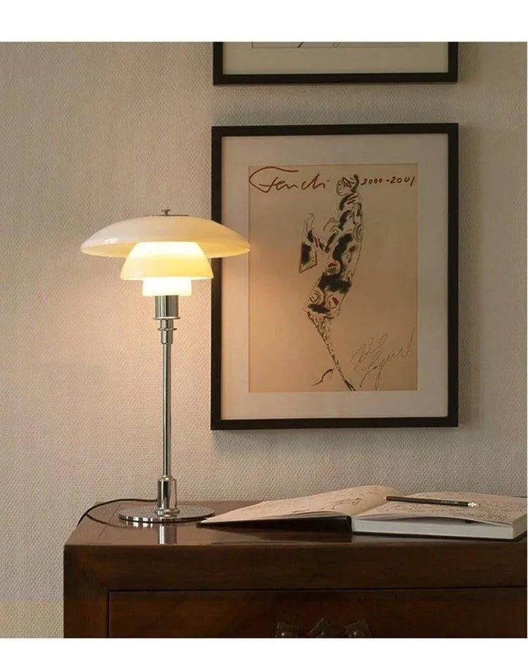 Danish Designer Glass Table Lamps │ Modern Nordic LED Living Bedroom Decor Lighting Desk Lamp - Besontique Home