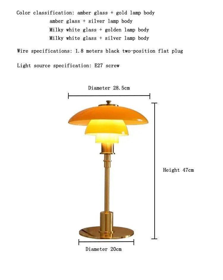 Danish Designer Glass Table Lamps │ Modern Nordic LED Living Bedroom Decor Lighting Desk Lamp - Besontique Home
