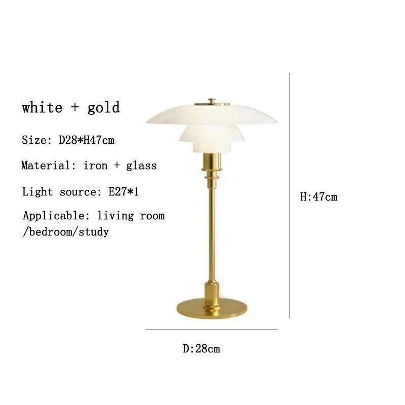 Danish Designer Glass Table Lamps │ Modern Nordic LED Living Bedroom Decor Lighting Desk Lamp - Besontique Home