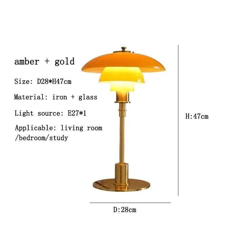 Danish Designer Glass Table Lamps │ Modern Nordic LED Living Bedroom Decor Lighting Desk Lamp - Besontique Home
