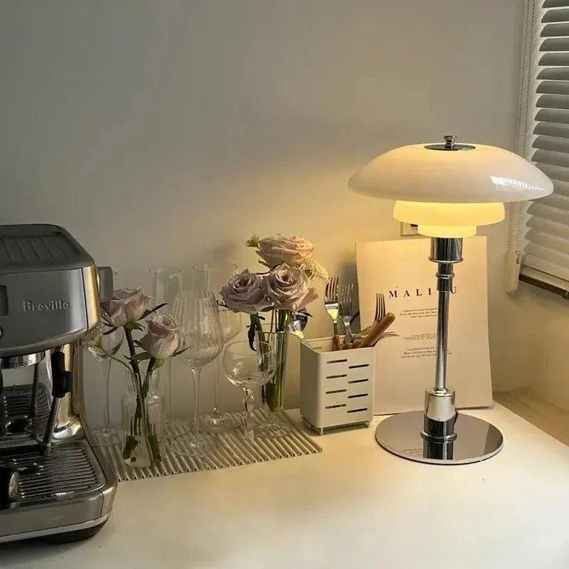 Danish Designer Glass Table Lamps │ Modern Nordic LED Living Bedroom Decor Lighting Desk Lamp - Besontique Home