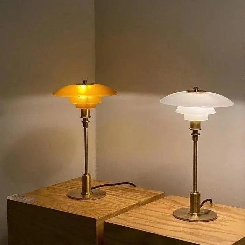 Danish Designer Glass Table Lamps │ Modern Nordic LED Living Bedroom Decor Lighting Desk Lamp - Besontique Home