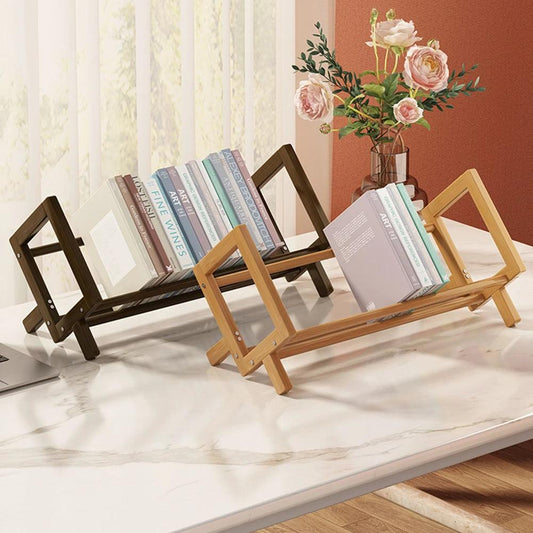 Dark Brown Wood White Bookcase Bookshelf │ Simple Home Decoration Multi-Use Book Storage Organizer - Besontique Home
