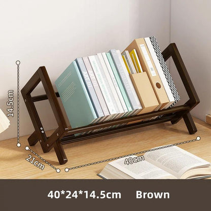 Dark Brown Wood White Bookcase Bookshelf │ Simple Home Decoration Multi-Use Book Storage Organizer - Besontique Home
