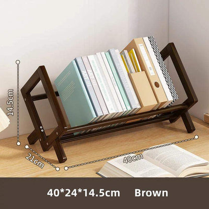 Dark Brown Wood White Bookcase Bookshelf │ Simple Home Decoration Multi-Use Book Storage Organizer - Besontique Home