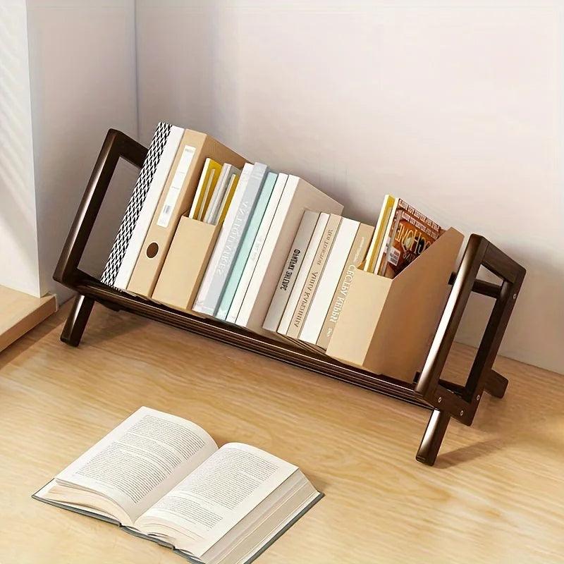 Dark Brown Wood White Bookcase Bookshelf │ Simple Home Decoration Multi-Use Book Storage Organizer - Besontique Home