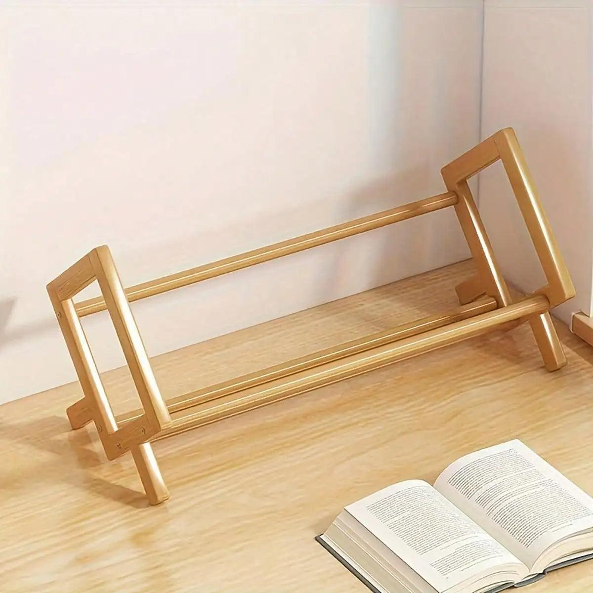 Dark Brown Wood White Bookcase Bookshelf │ Simple Home Decoration Multi-Use Book Storage Organizer - Besontique Home