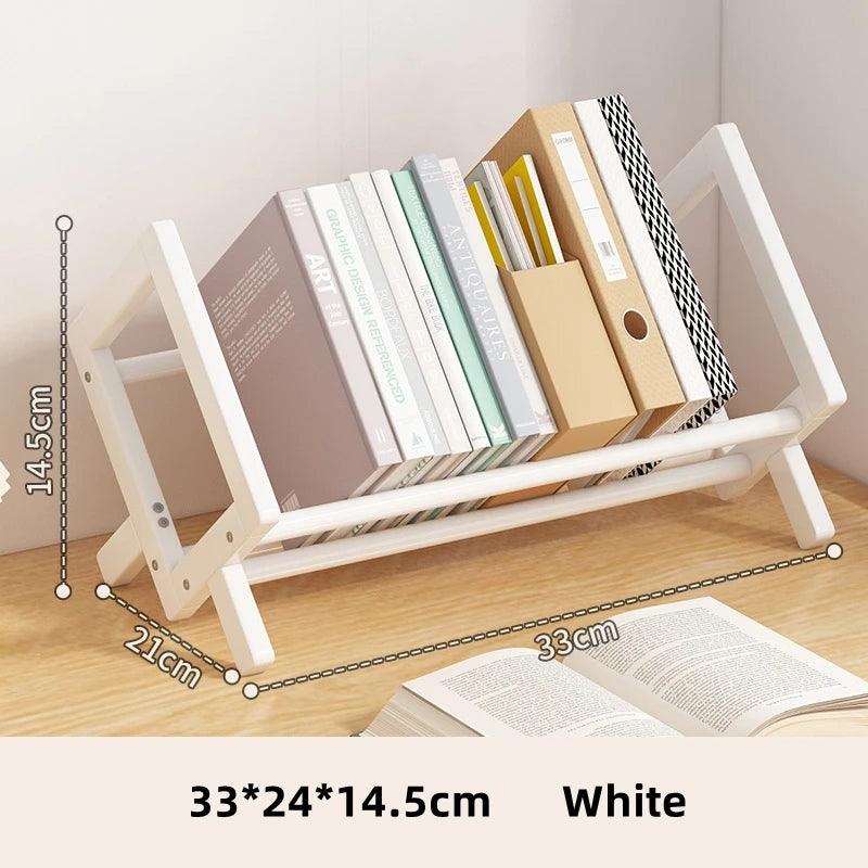 Dark Brown Wood White Bookcase Bookshelf │ Simple Home Decoration Multi-Use Book Storage Organizer - Besontique Home