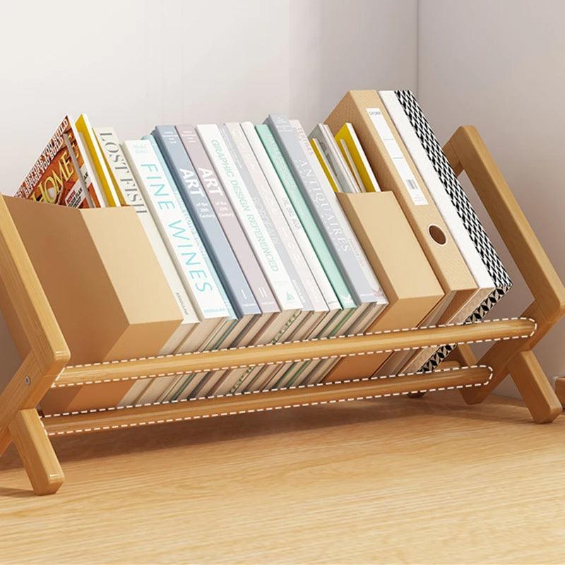 Dark Brown Wood White Bookcase Bookshelf │ Simple Home Decoration Multi-Use Book Storage Organizer - Besontique Home