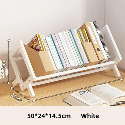 Dark Brown Wood White Bookcase Bookshelf │ Simple Home Decoration Multi-Use Book Storage Organizer - Besontique Home