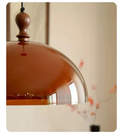 Dark Wood Brown Acrylic Pendant Ceiling Lamp Light - Besontique Home