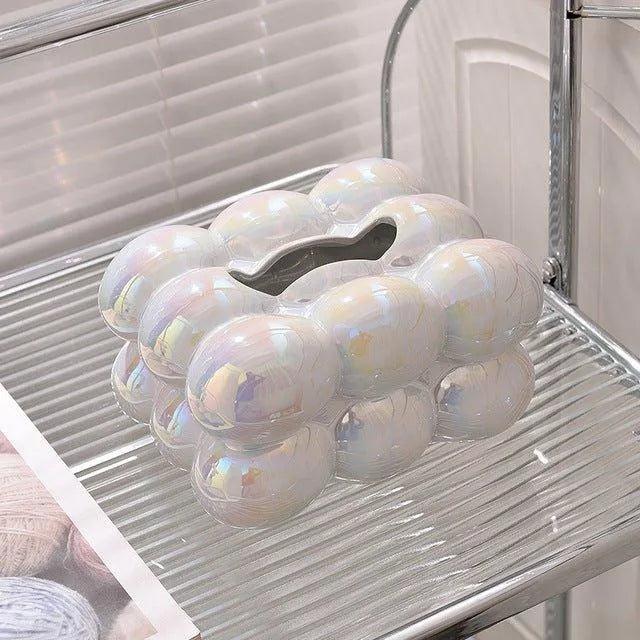 Decorative Ceramics Marshmallow Shape Tissue Box Case │ Modern Napkin Holder Organizer - Besontique Home