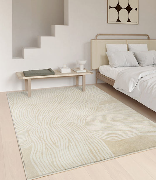Nordic Boho Beige Geometric Home Floor Carpet │ Minimal Line Decor Luxury Rug Besontique Home Decor Neutral Tone 