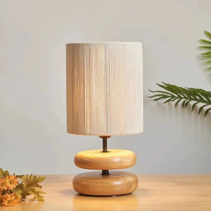 Japanese Modern Retro Style Table Lamp │ Solid Walnut Wood Desk Lights Besontique Home Decor