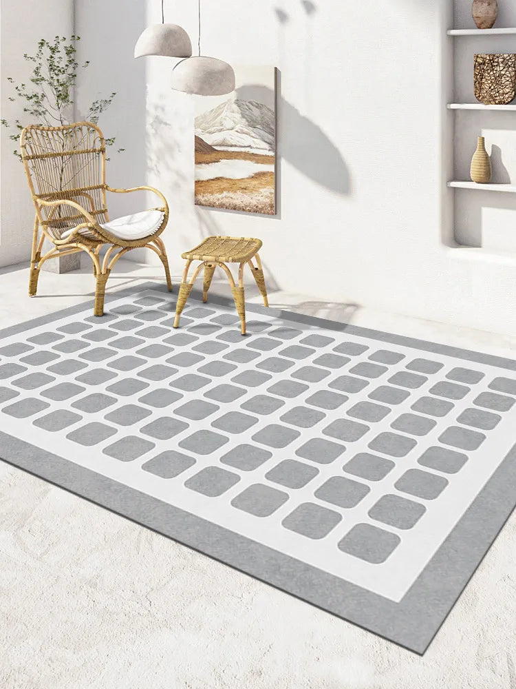 Checkerboard Pattern Home Decor Carpet │ Modern Geometric Decorative Floor Rug Besontique Decoration