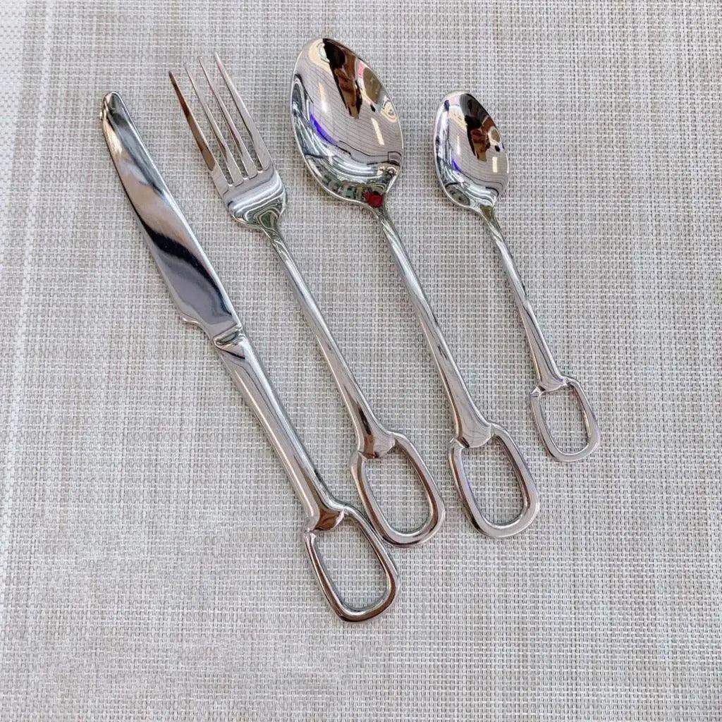 European Style Luxury Cutlery 4 pcs Set │ Stainless Steel Knife Fork Spoon Modern Tableware Elegant Kitchenware - Besontique Home