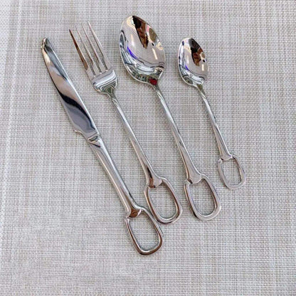European Style Luxury Cutlery 4 pcs Set │ Stainless Steel Knife Fork Spoon Modern Tableware Elegant Kitchenware - Besontique Home