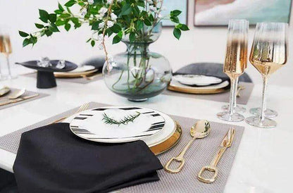 European Style Luxury Cutlery 4 pcs Set │ Stainless Steel Knife Fork Spoon Modern Tableware Elegant Kitchenware - Besontique Home