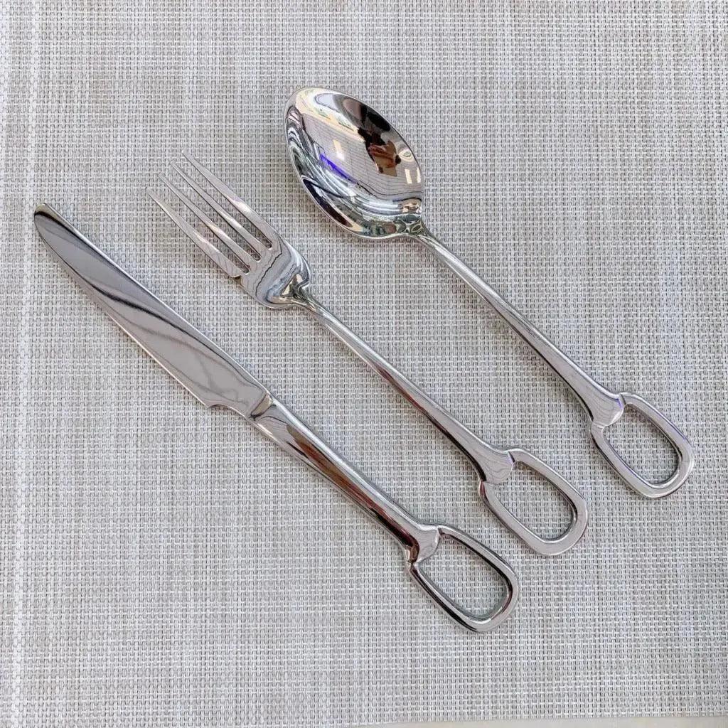 European Style Luxury Cutlery 4 pcs Set │ Stainless Steel Knife Fork Spoon Modern Tableware Elegant Kitchenware - Besontique Home