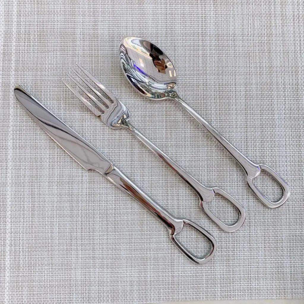 European Style Luxury Cutlery 4 pcs Set │ Stainless Steel Knife Fork Spoon Modern Tableware Elegant Kitchenware - Besontique Home