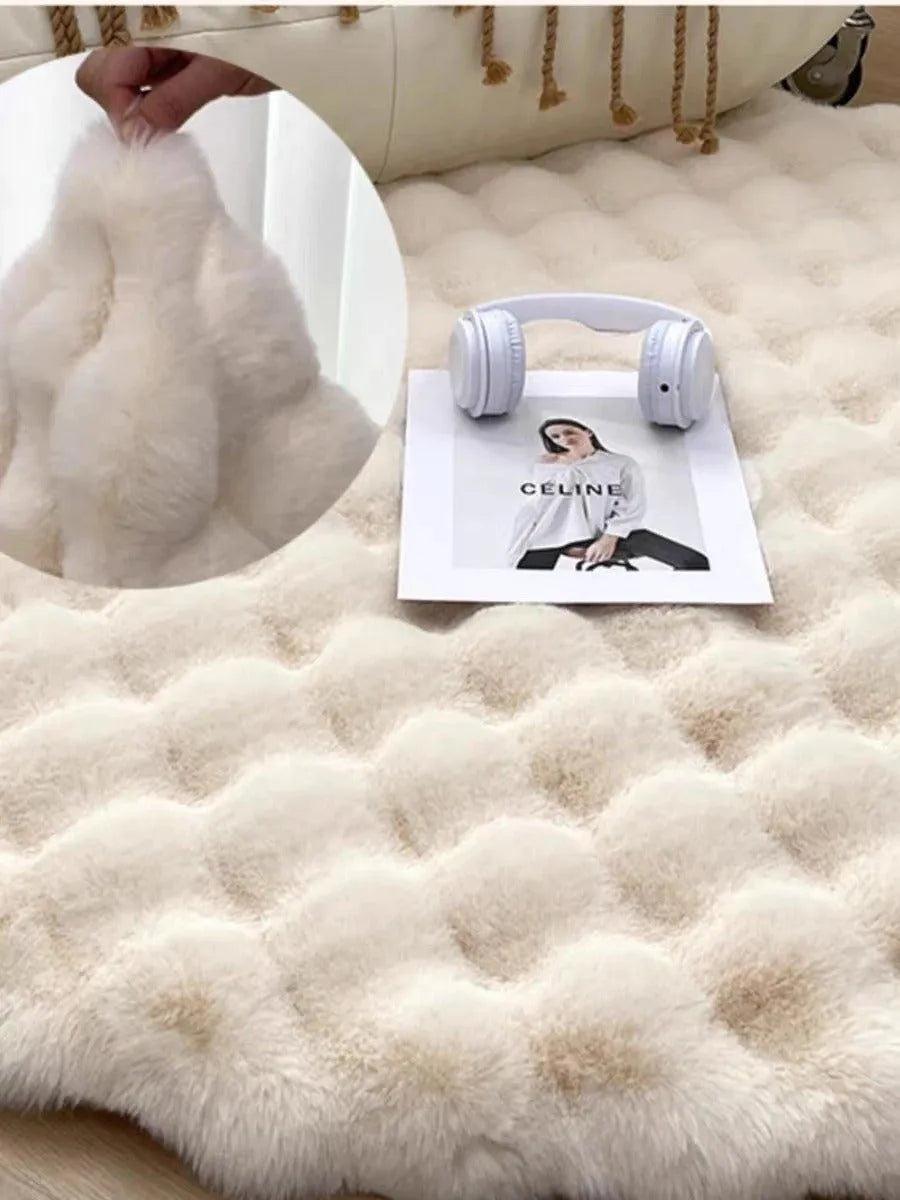 Faux Fur Fluffy Plush Round Rug │ Soft Bubble Velvet Wool-like Anti-slip Floor Carpet - Besontique Home