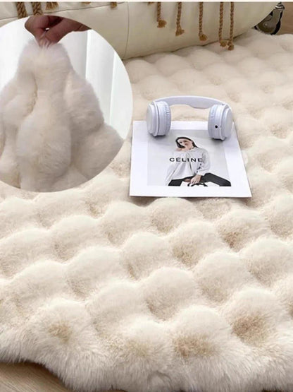Faux Fur Fluffy Plush Round Rug │ Soft Bubble Velvet Wool-like Anti-slip Floor Carpet - Besontique Home