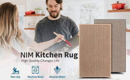 Faux Woven Washable Non-slip Kitchen Rug │ Faux Sisal Running Floor Mat - Besontique Home