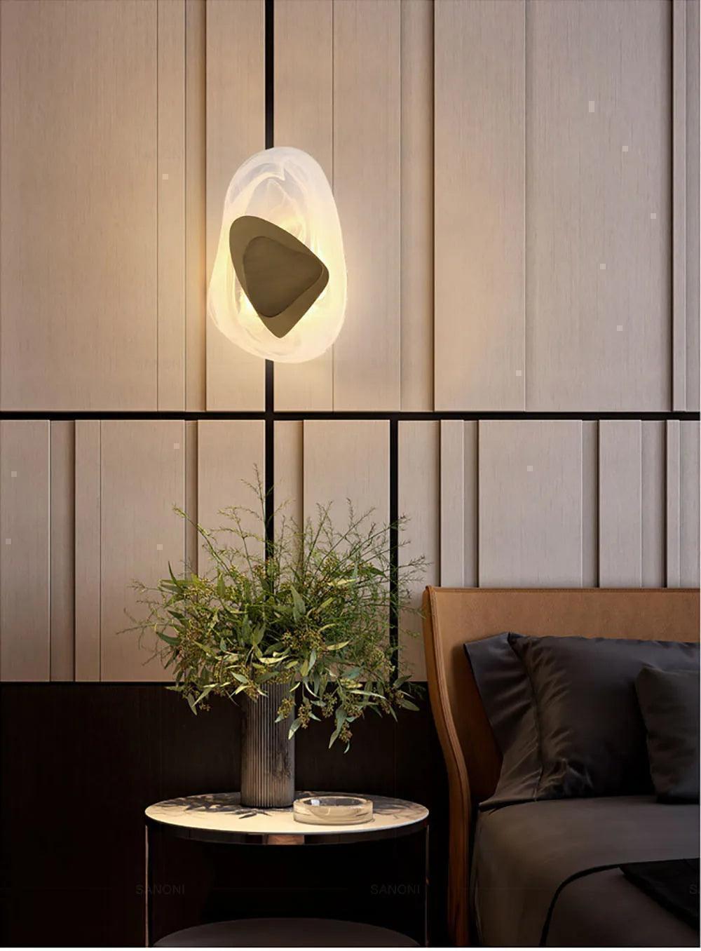 Geometric Design Modern LED Wall Light Lamp (Gold/Black/Rust) │ Bedside Wall Mounted Lighting - Besontique Home
