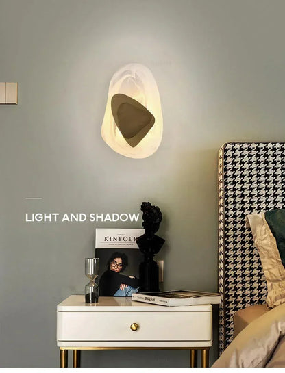 Geometric Design Modern LED Wall Light Lamp (Gold/Black/Rust) │ Bedside Wall Mounted Lighting - Besontique Home
