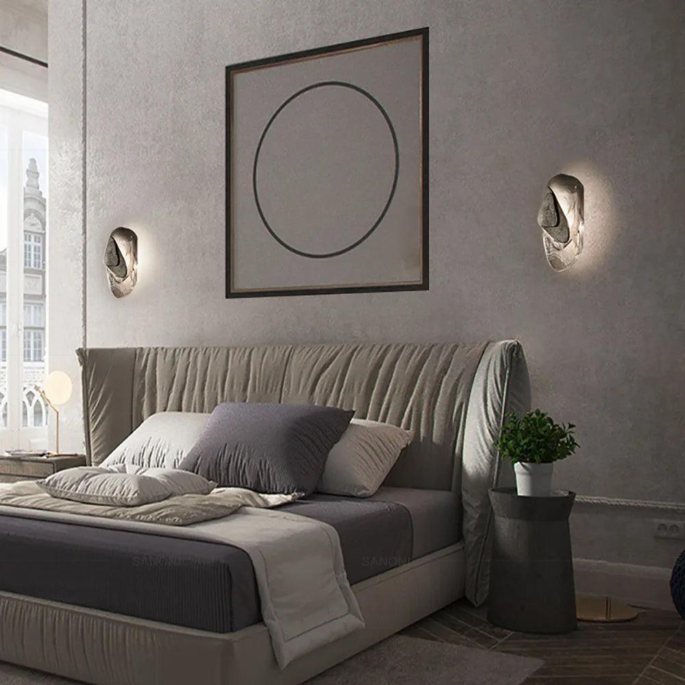 Geometric Design Modern LED Wall Light Lamp (Gold/Black/Rust) │ Bedside Wall Mounted Lighting - Besontique Home
