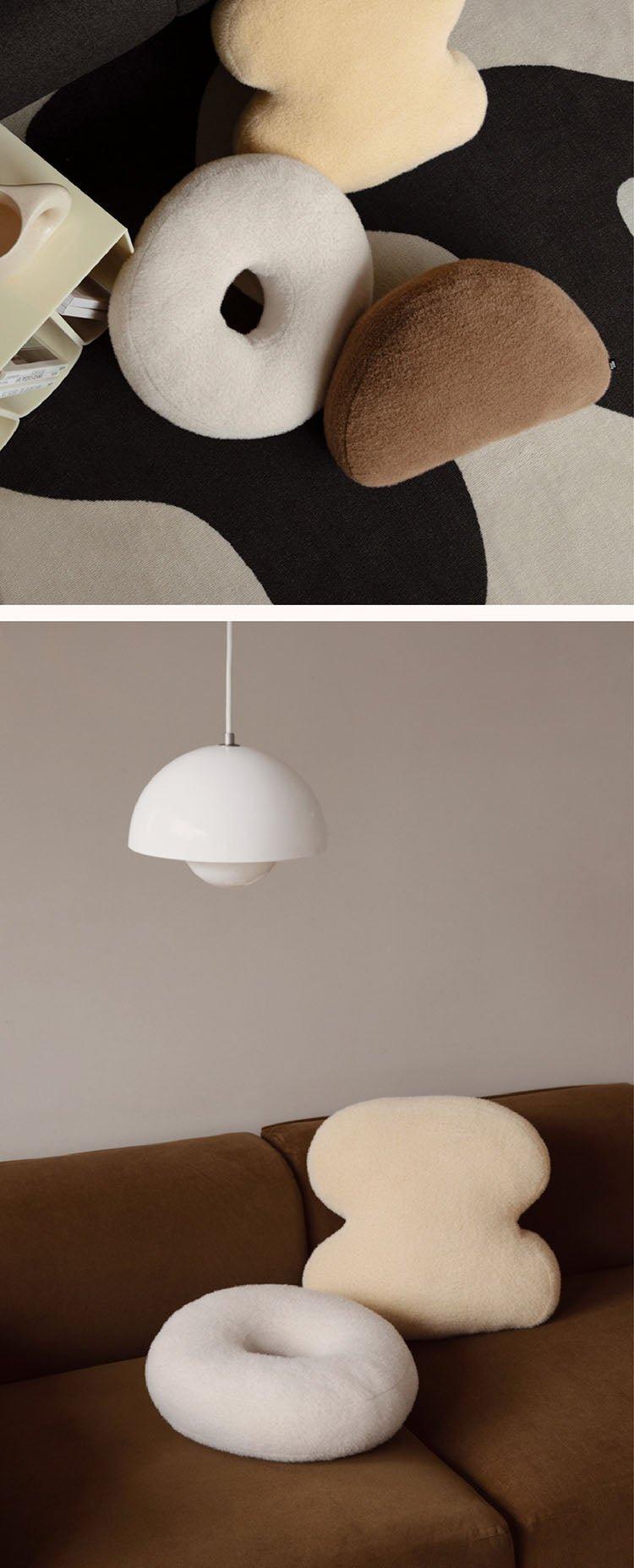 Geometric Solid Plush Sofa Cushions │ Neutral Tone Decorative Throw Pillows - Besontique