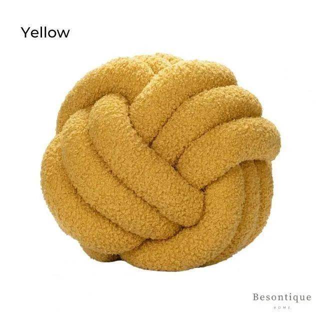 Hand-woven Knotted Ball Cushion │ Sofa Living Room Decorative Spherical Throw Pillow - Besontique Home