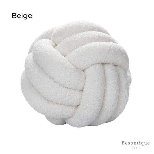 Hand-woven Knotted Ball Cushion │ Sofa Living Room Decorative Spherical Throw Pillow - Besontique Home