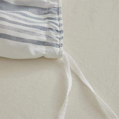 High-end Striped Cut Furball Bedding Set │ Modern Boho Quilt with Tassels Bed Duvet cover Pillow case - Besontique Home