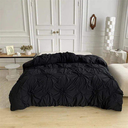 High End Three-dimensional Pinch Pleated Bedding Set │ Modern Boho Quilt Bed Duvet cover Pillow case - Besontique Home