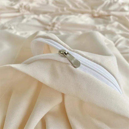 High End Three-dimensional Pinch Pleated Bedding Set │ Modern Boho Quilt Bed Duvet cover Pillow case - Besontique Home