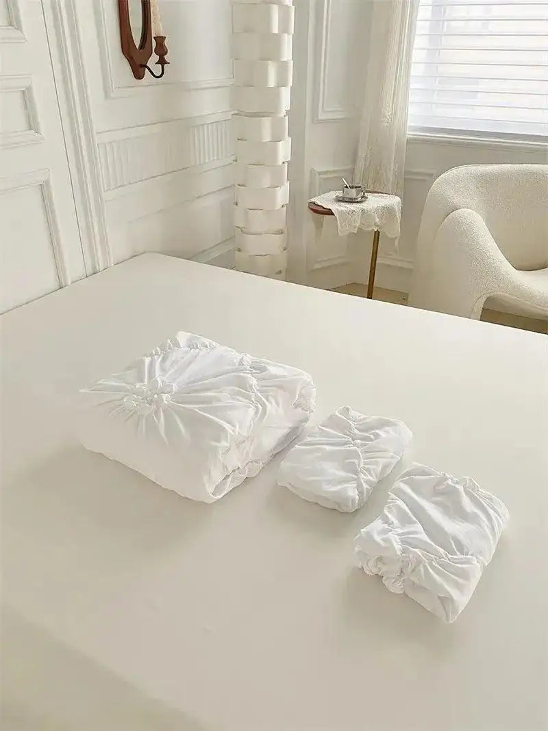 High End Three-dimensional Pinch Pleated Bedding Set │ Modern Boho Quilt Bed Duvet cover Pillow case - Besontique Home