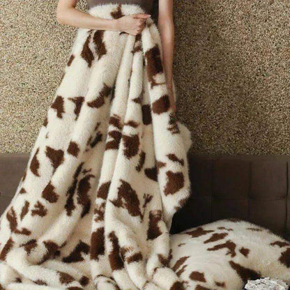 Imitation Faux Fox Fur Blanket │ High-end Warm Autumn Winter Blanket for Sofa Couch Bed Decor - Besontique Home