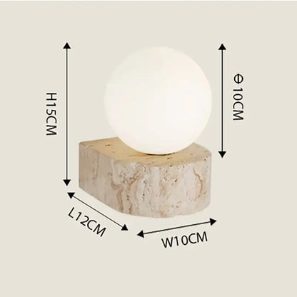 Japandi Natural Stone Glass Ball Wall Lighting Light │ Modern Home LED Sconce Wall Lamp - Besontique Home