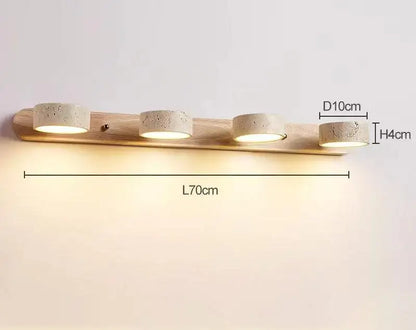 Japandi Natural Stone Mirror Front Wall Lighting │ Modern Style Round LED Wall Light for Bathroom - Besontique Home